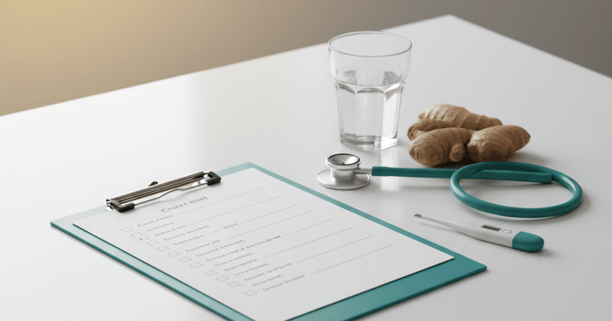 Medische checklist met stethoscoop en gember - GLP-1 bijwerkingen overzicht